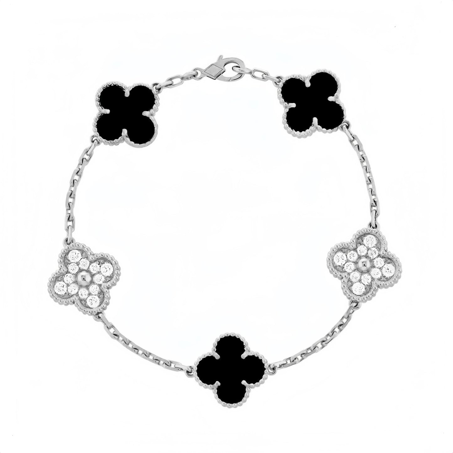 Camilla Diamond Bracelet - Silver + Black