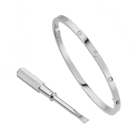 Mini Cely Bracelet - Silver + 4 Diamond