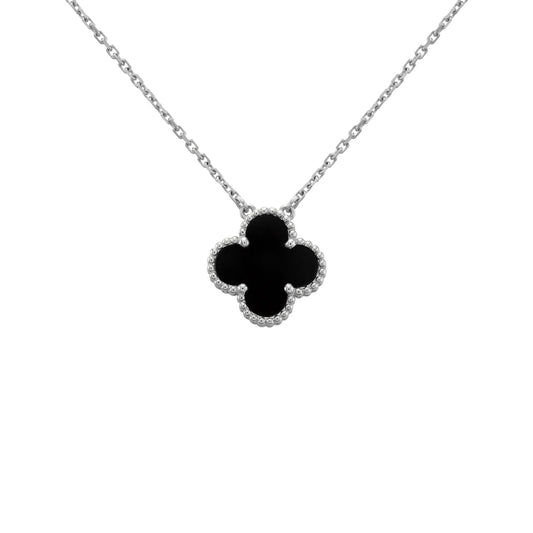 Camilla Necklace — Silver + Black