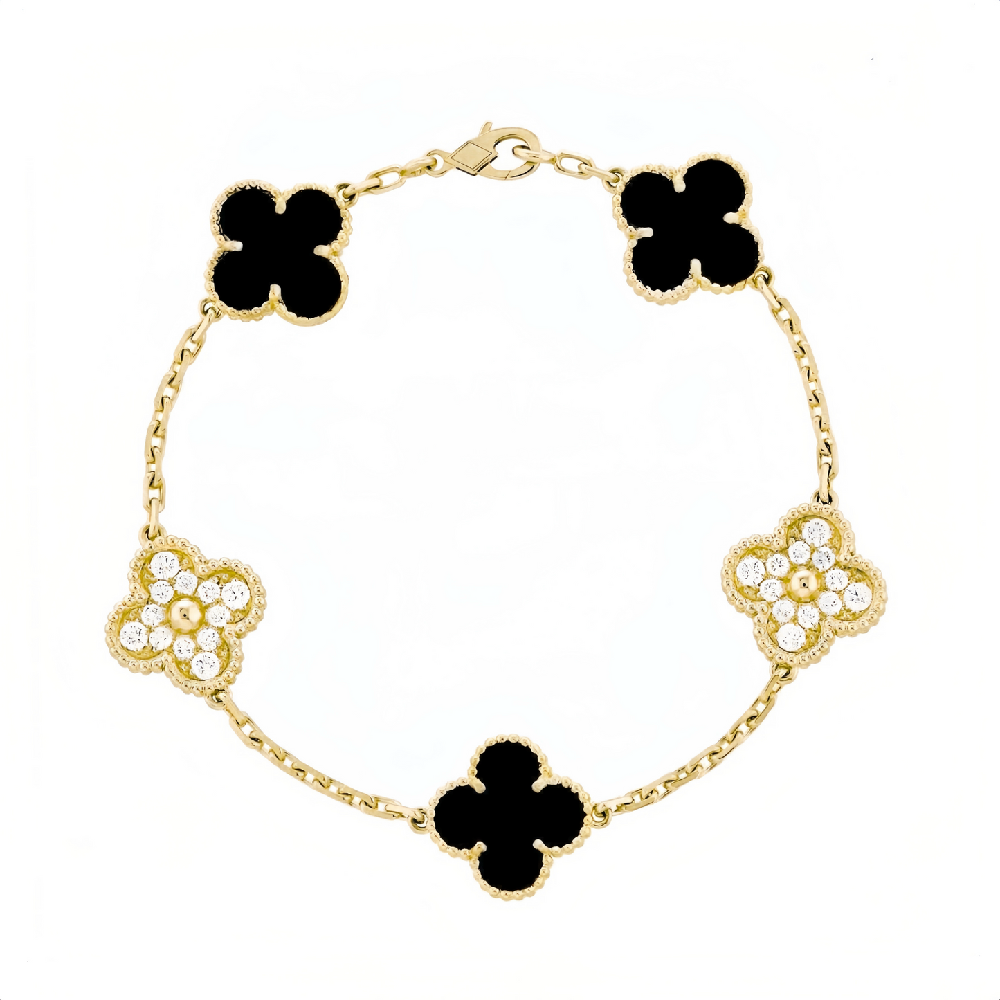 Camilla Diamond Bracelet - Gold + Black
